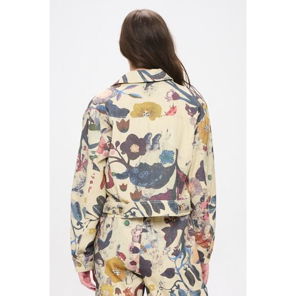 SM Wardrobe Botanical Print Button Down Denim Jacket - Picture 6 of 6